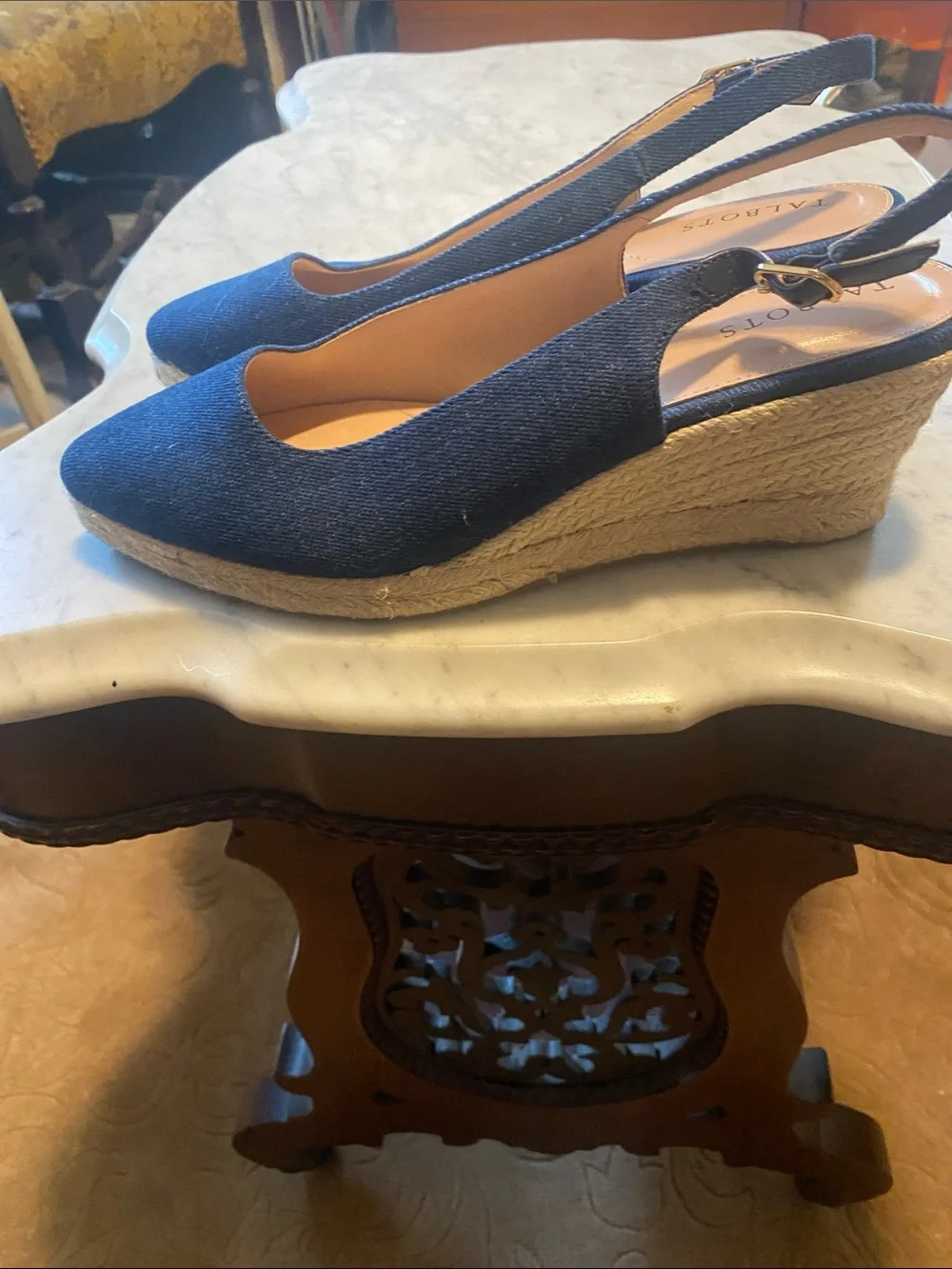 Talbots Slingback Espadrille Wedge In Like New Pre Owned Condition